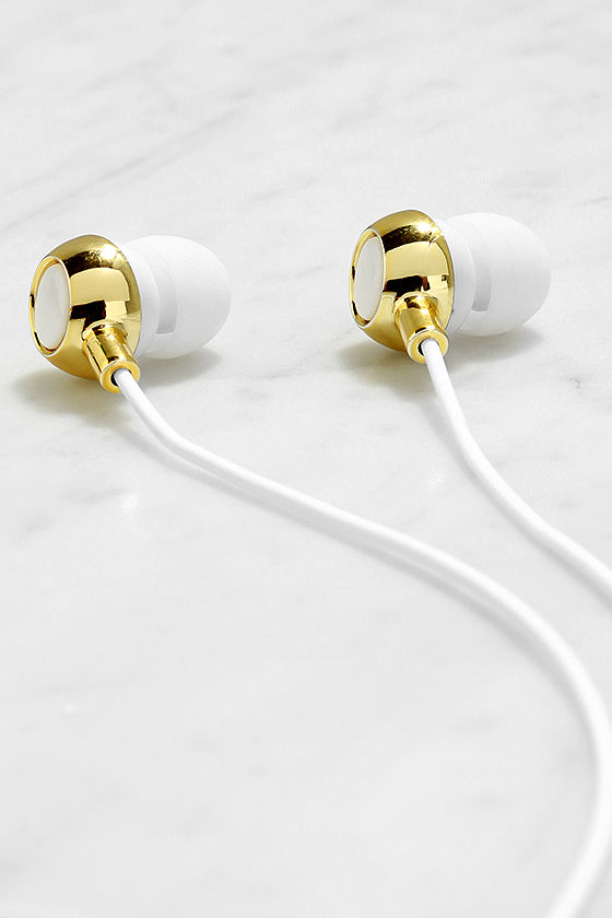 Cute White Earbuds Gold Earbuds 7.00 Lulus