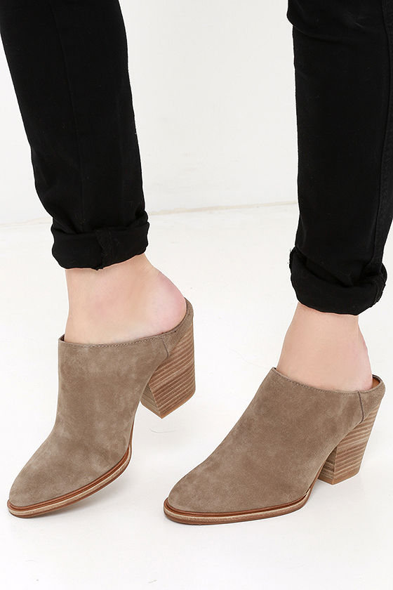 steve madden tan suede mules