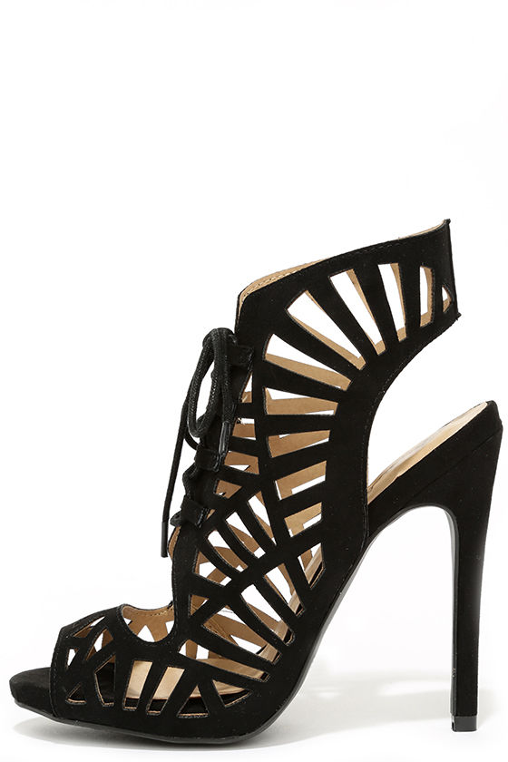 Cutout Heels - Lace-Up Heels 