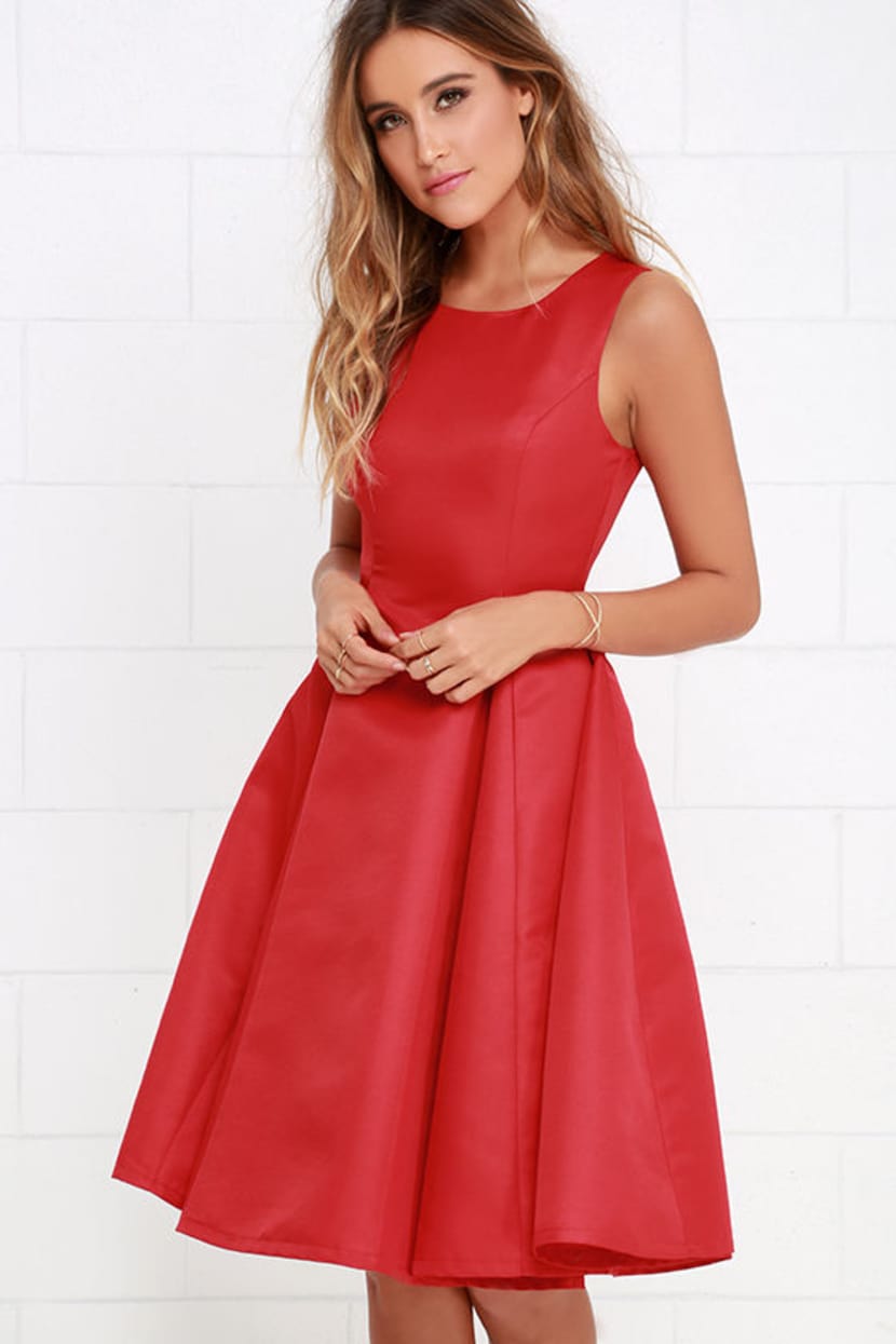 lulus red midi dress Celebration Time Red Sleeveless Tiered Midi Dress