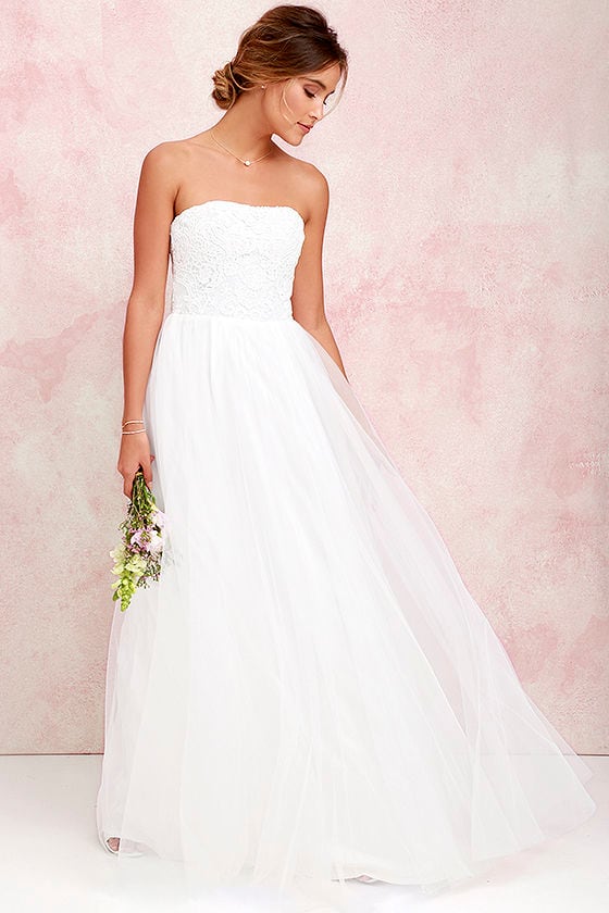 lulus spaghetti strap tulle gown