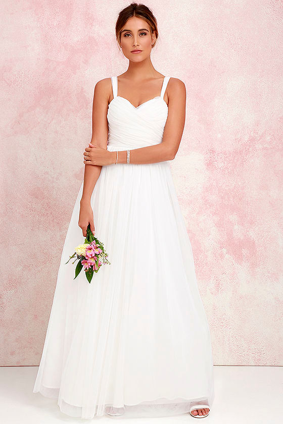 lulus spaghetti strap tulle gown