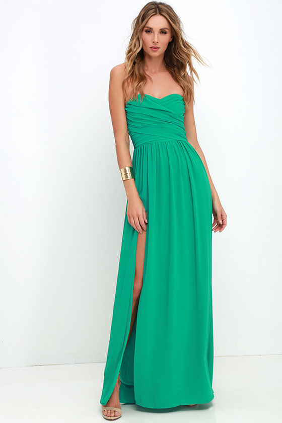 Lovely Green Gown Strapless Dress Maxi Dress 82.00 — free download