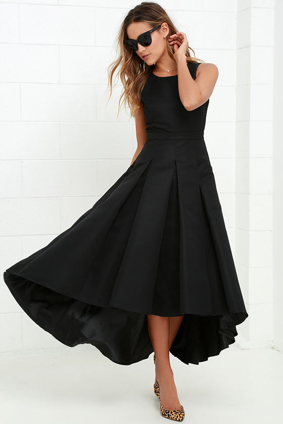Paso Doble Take Black High-Low Dress