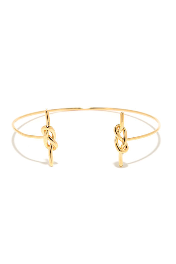 Pretty Gold Bracelet Clutch Bracelet Knot Bracelet 13.00 Lulus