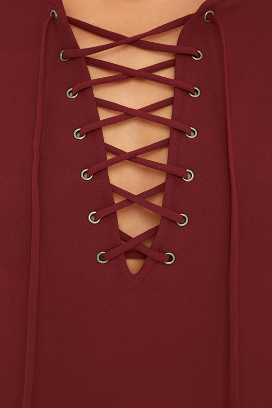 19071 Burgundy High Waist Shimmer Dress