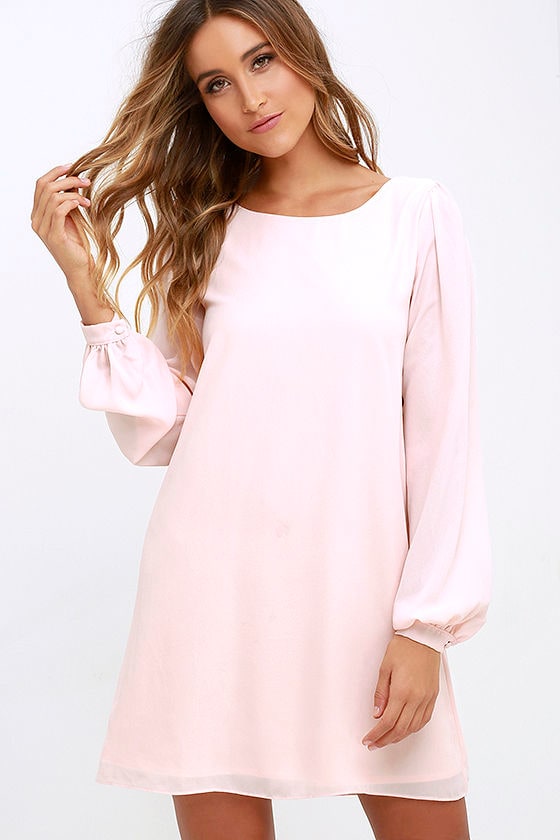 peach shift dress