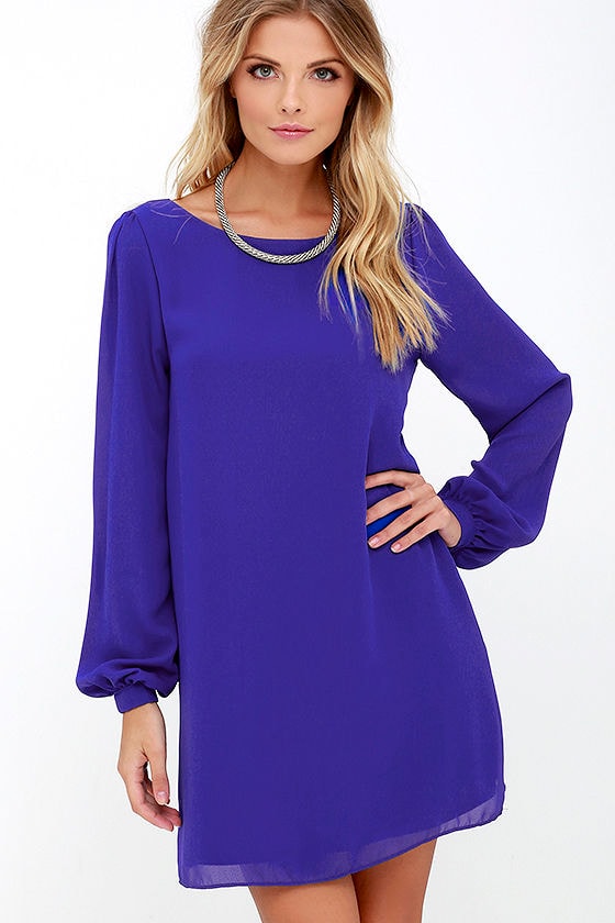 royal blue shift dress