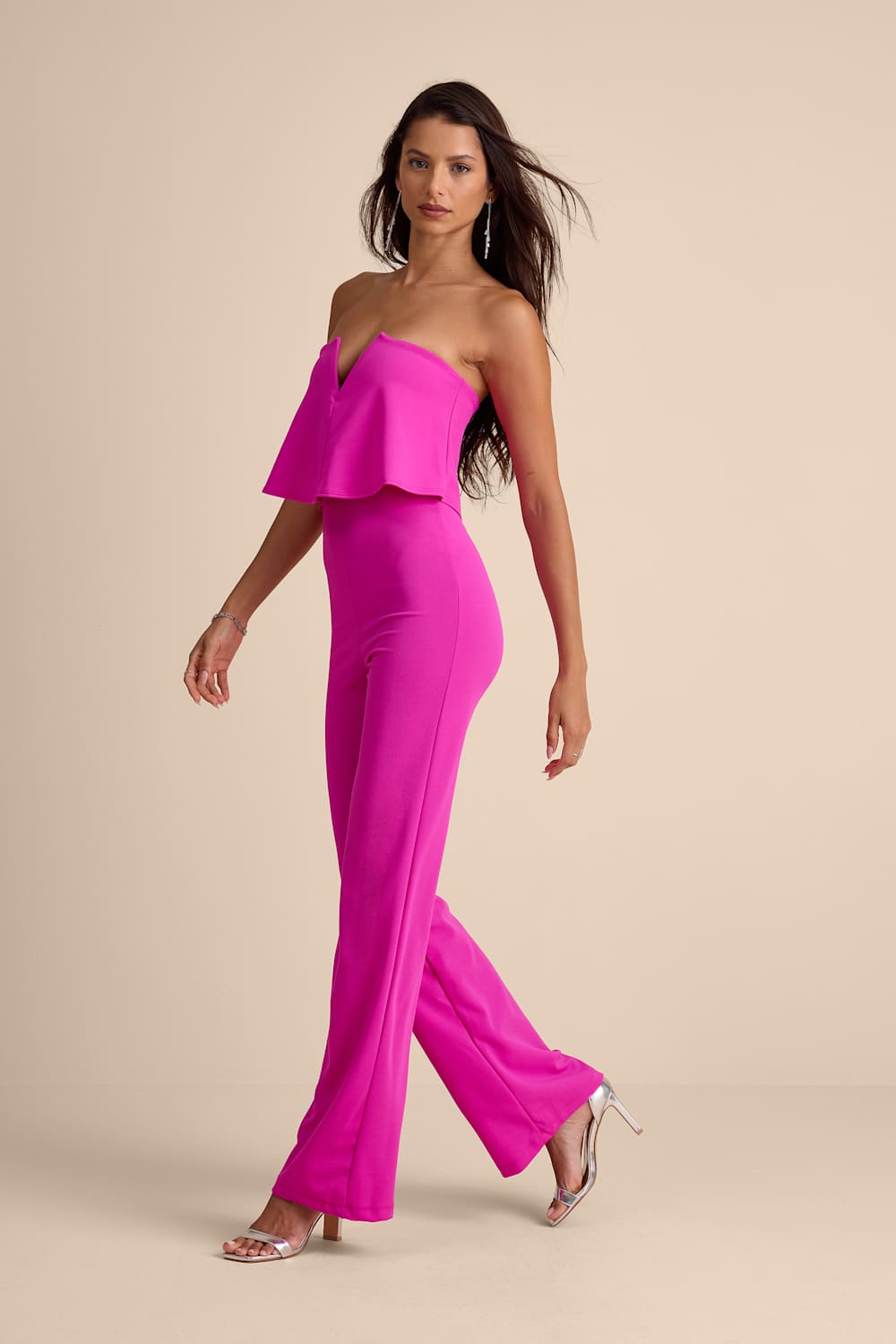 Power of Love Magenta Strapless Jumpsuit