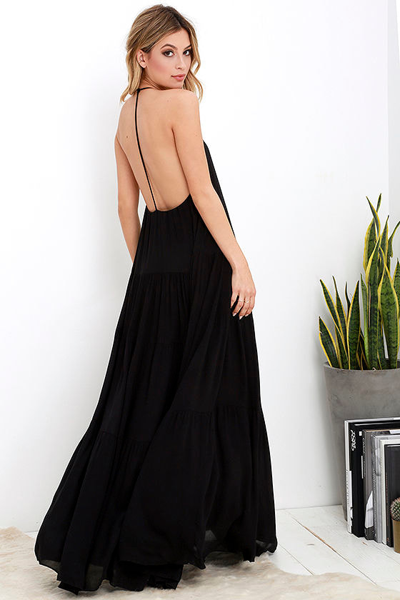 flowy backless maxi dress