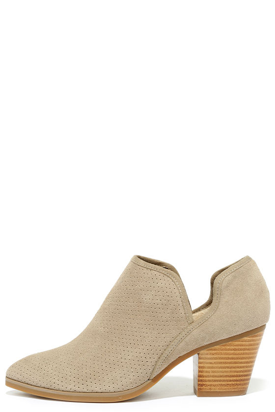 taupe perforated booties