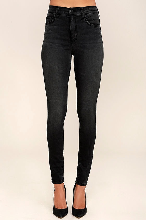 washed black skinny jeans