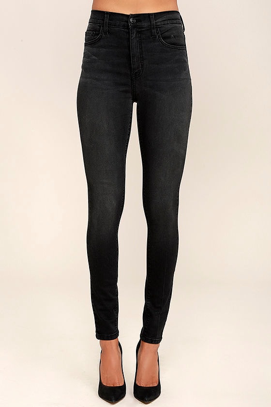 Hi There! Washed Black High-Waisted Skinny Jeans