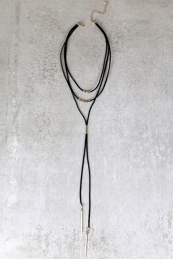Stelliferous Gold and Black Choker Necklace 2