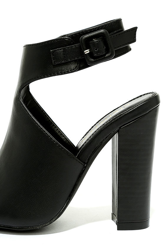 Bottines à Talons Hauts Noires Avec Lacets - Pointure 7,5 US - Marque Qupid - Occasion