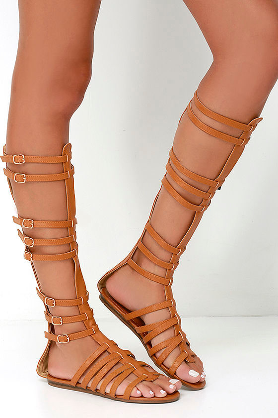 Journey to Atlantis Camel Tall Gladiator Sandals