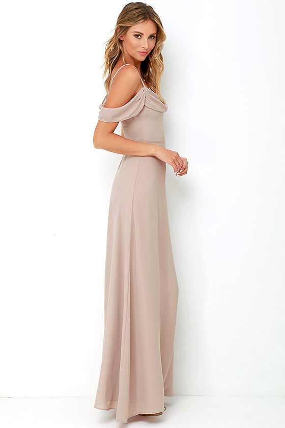 Taupe Gown Maxi Dress Taupe Dress 72.00