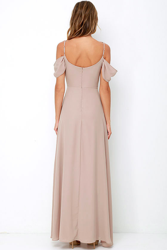 Taupe Gown Maxi Dress Taupe Dress 72.00