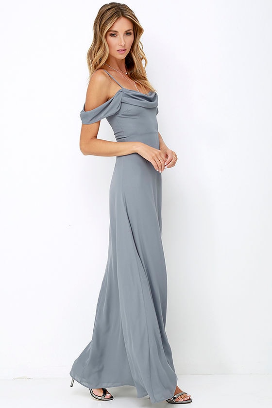 dark gray maxi dress