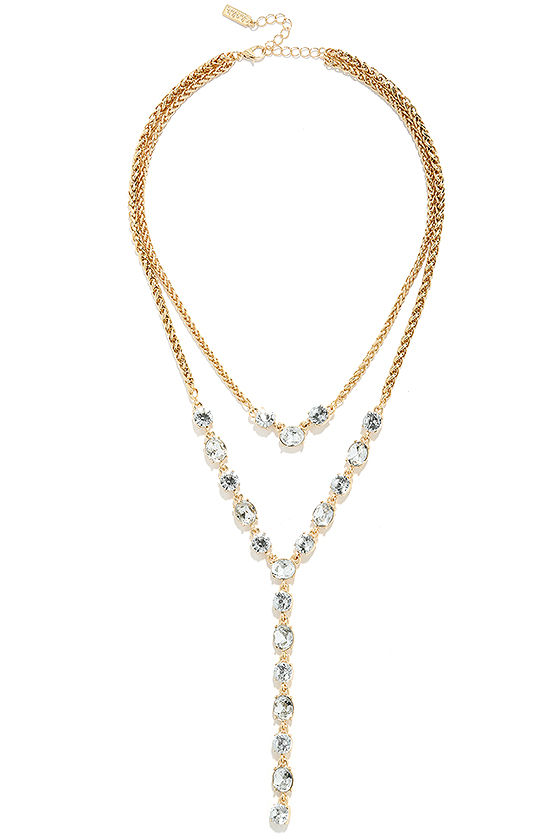 Pretty Rhinestone Necklace Drop Necklace Layered Necklace 14.00