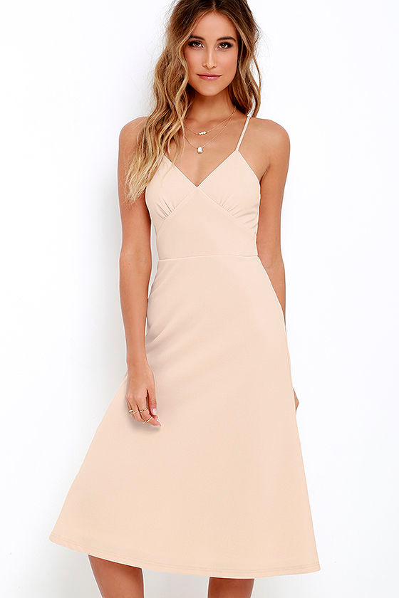 Madelyn Midi Dress Beige