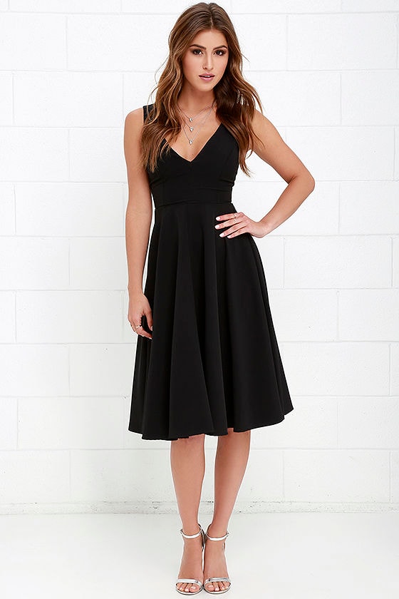 Lovely Black Dress - Midi Dress - Sleeveless Dress - $49.00 - Lulus