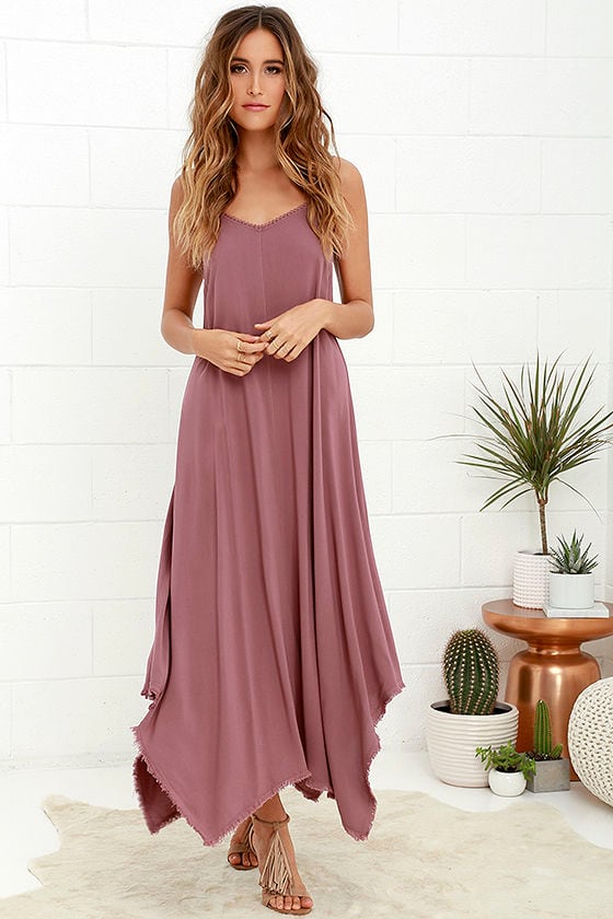 Others Follow Kiara Dress - Mauve Maxi Dress - Strappy Maxi Dress - $57 ...