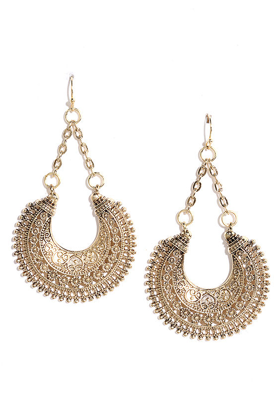 Sarasvati River Gold Earrings