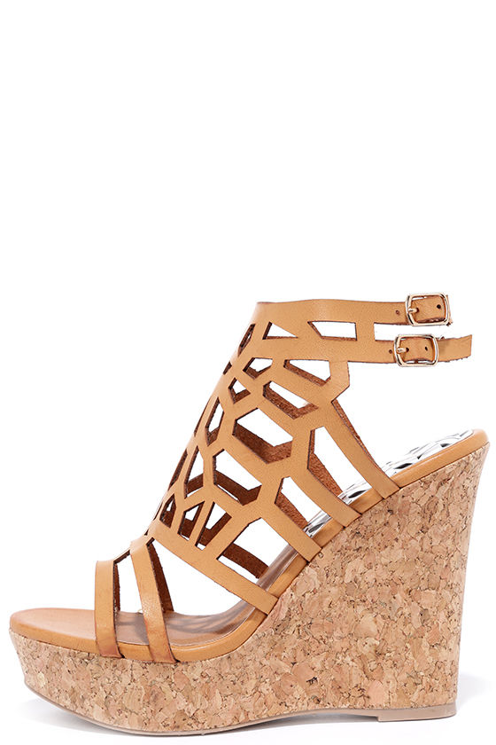 Cute Camel Wedges Cutout Wedges Platform Wedges 31.00 Lulus