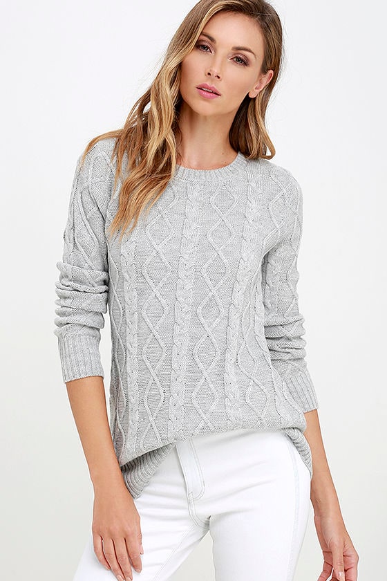 grey cable knit