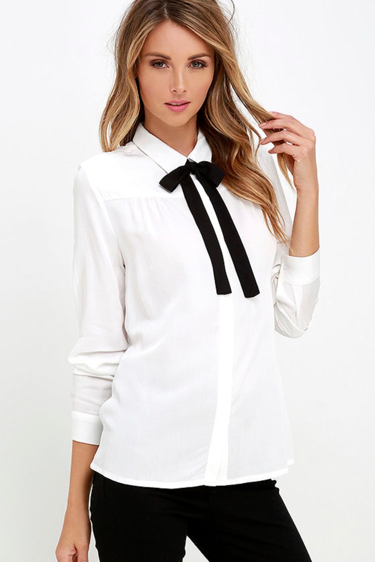 Button-Up Top - Ivory Top - Long Sleeve Top - White Top - $45.00 - Lulus