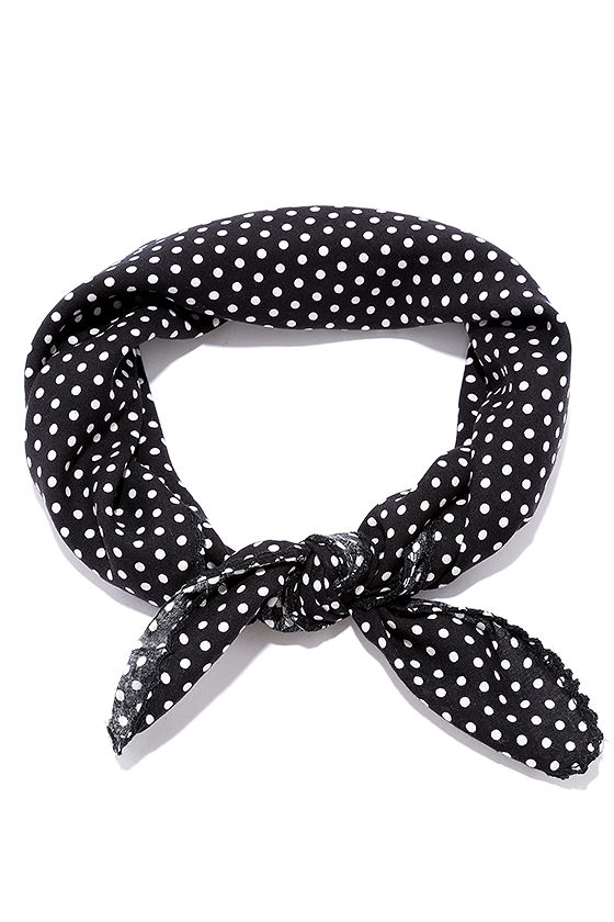 Cute Black and White Polka Dot Bandana - Print Bandana - Neckerchief ...