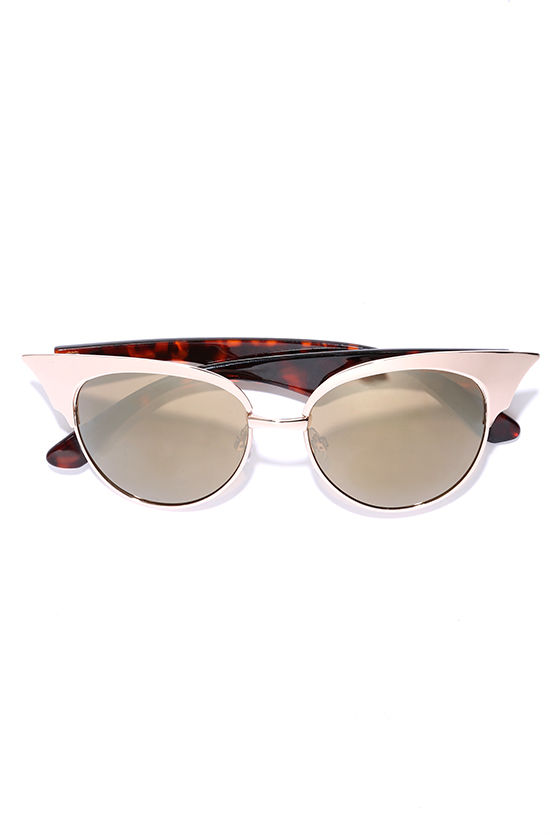Let Freedom Wing Tortoise and Gold Cat Eye Sunglasses