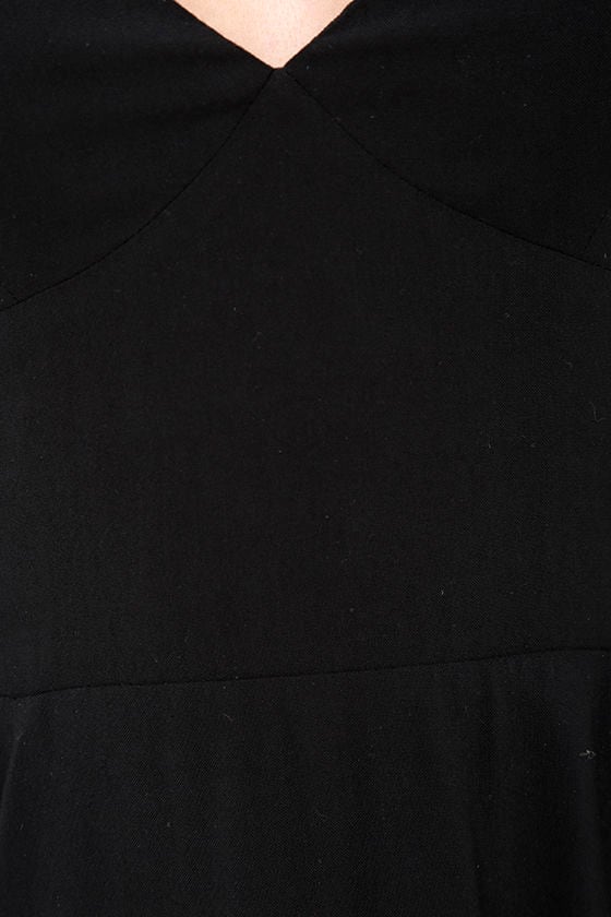 Flirty Black Dress - Black Skater Dress - Sleeveless Dress - $56.00