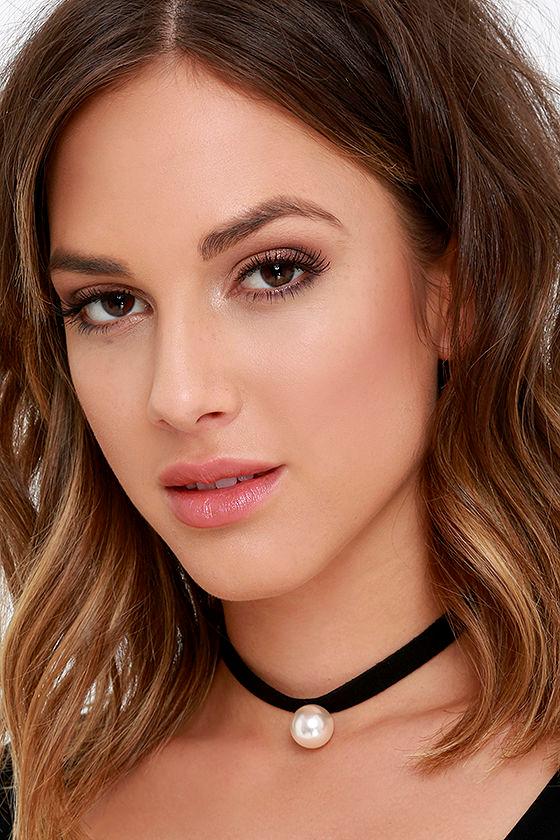 Cool Black Choker Necklace Black Pearl Choker 15.00 Lulus