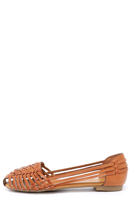 Cute Tan Flats - Huarache Flats - Flat 