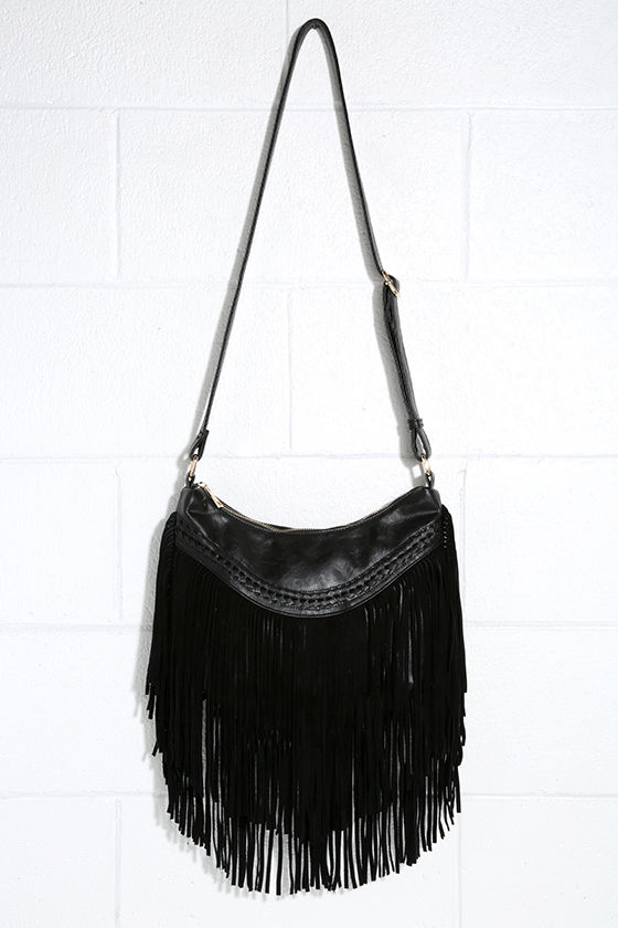 Aimee Kestenberg Suede Aura A-line Black Hardware Shoulder Bag | Dillard's