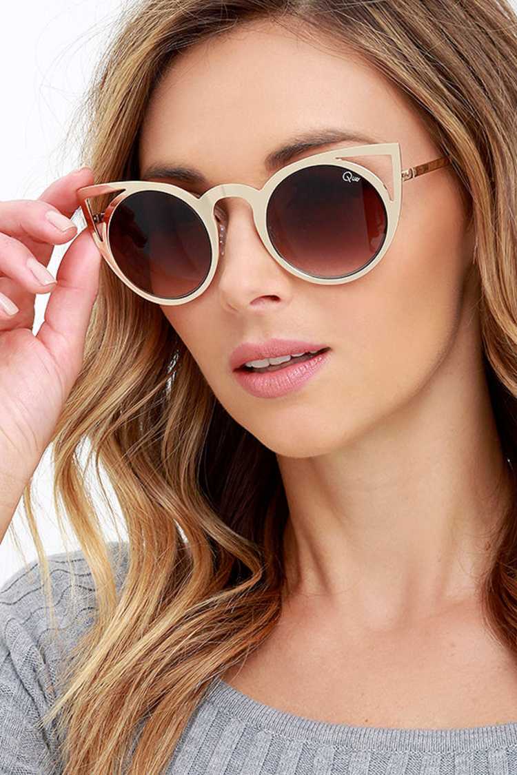 Quay Invader Sunglasses - Gold Sunglasses - Cat Eye  display picture 1