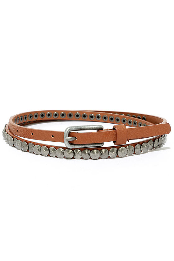 Cool Tan Belt - Vegan Leather Belt - Gunmetal Belt - $11.00 - Lulus