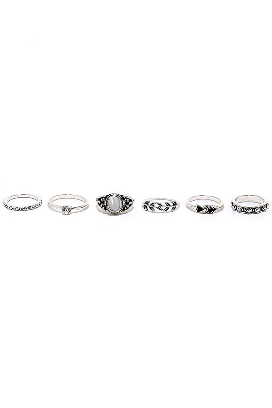 Under Your Charm Silver Ring Set 2