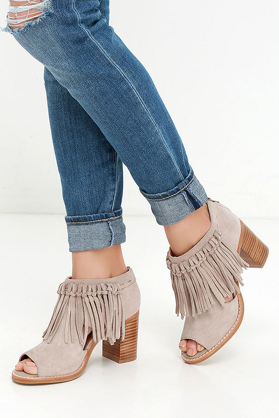 Sbicca Hickory Beige Booties - Suede 