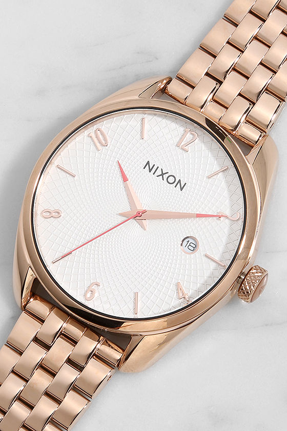 Nixon Bullet Rose Gold and Silver Watch 1