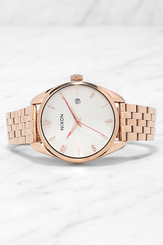 Nixon Bullet Rose Gold and Silver Watch - Rose Gold Watch
