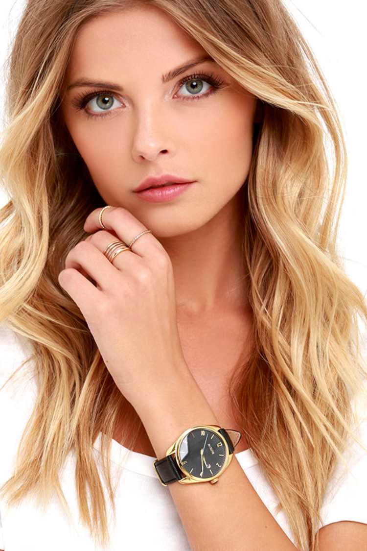 Nixon Bullet Gold and Black Watch - Leather Watch - $200.00  display picture 1