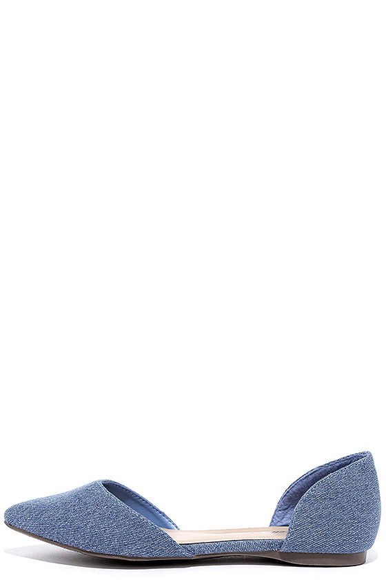 blue denim flats