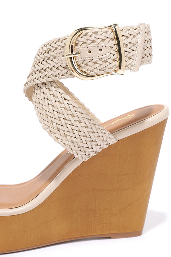 dressy beige wedges