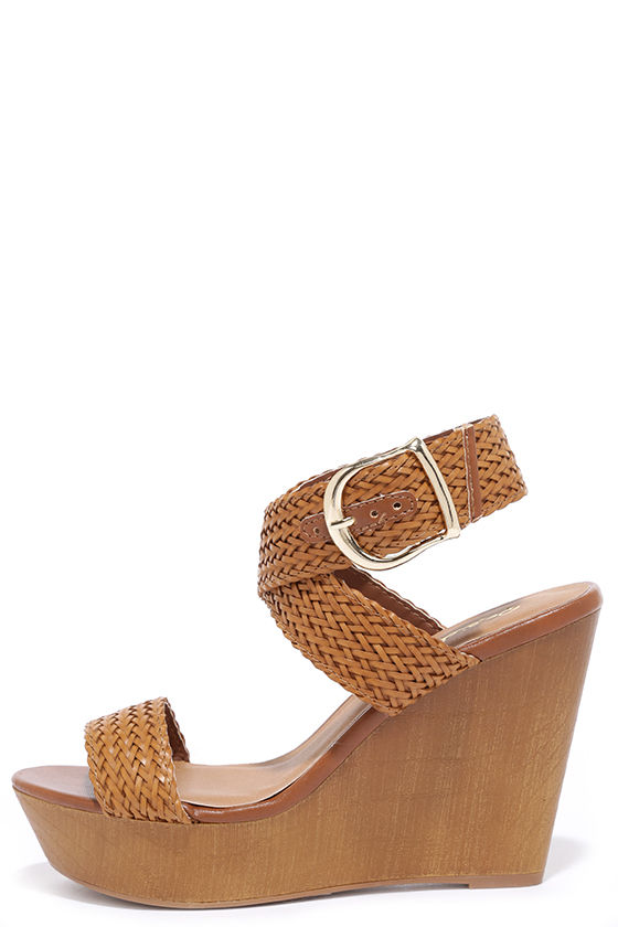 tan wide fit wedges
