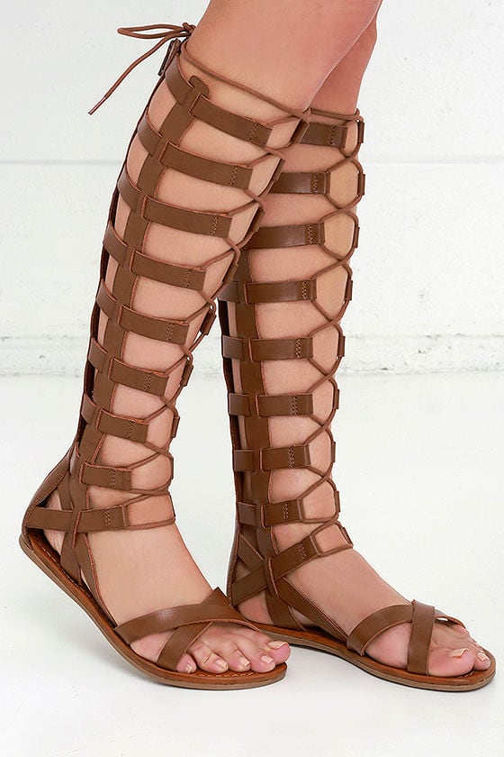 Cute Cognac Sandals - Tall Gladiators - Gladiator Sandals - $71.00 - Lulus