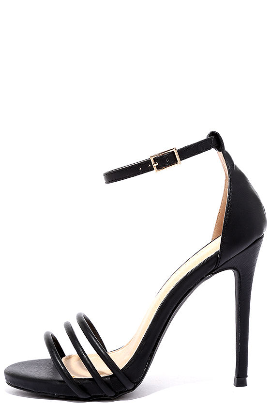 Date with Destiny Black Ankle Strap Heels