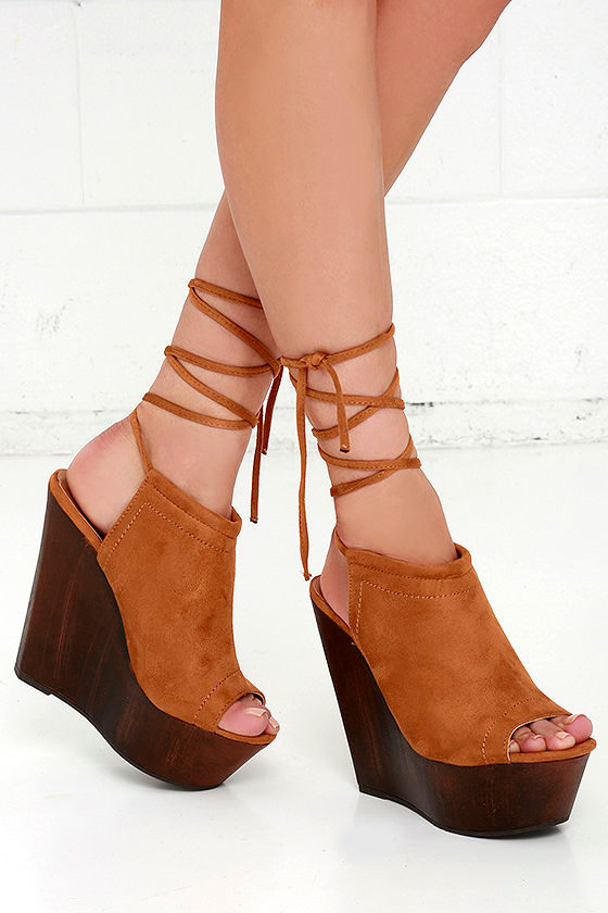Suede lace hot sale up wedges